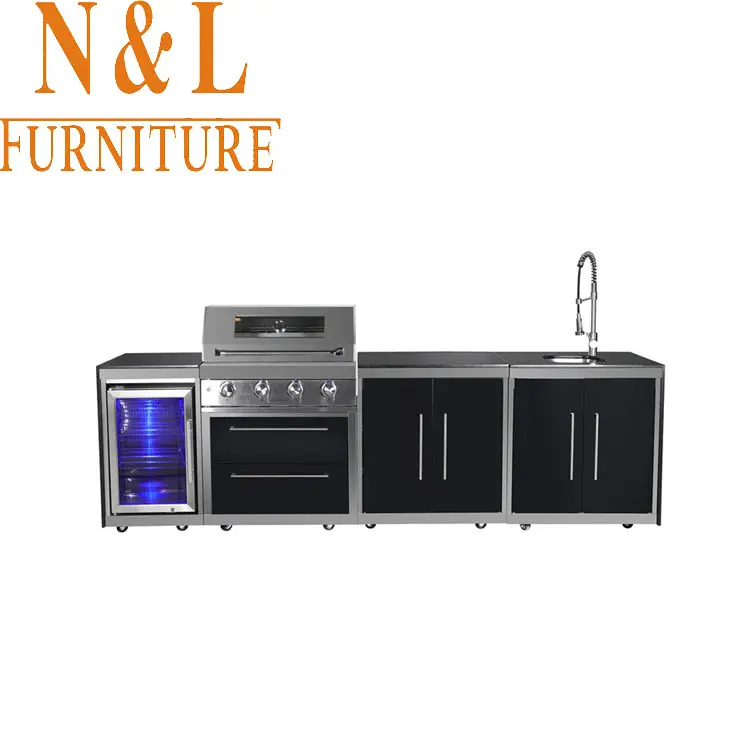 Hot Selling Outdoor Gas Grill Millwork BBQ Customized Outdoor Kitchen 304 Stainless Steel Kitchen Cabinets