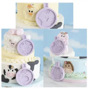 farm animal chicken cow sheep horse pig Silicone Fondant Cake Mold Cupcake Decoration Baking DIY Tool