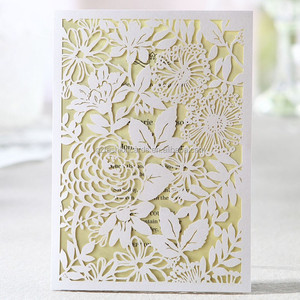 Hoa Thanh Lịch Và Lá Cây Laser Cut Lời Mời Đám Cưới Với Chèn Và Phong Bì - Product Image 6