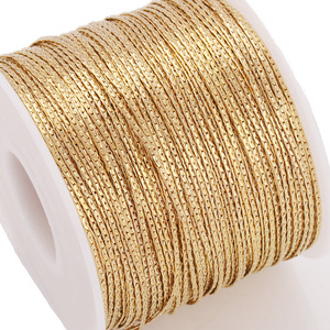 Cadena trenzada de acero inoxidable chapada en oro para la fabricación de collares, accesorios de joyería H1492 - Product Image 3