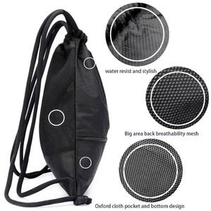 Universal Polyester Waterproof Zipper <b>Backpack</b> Fitness <b>Drawstring</b> Bag Thick Rope for Outdoor Sports Storage - Product Image 2