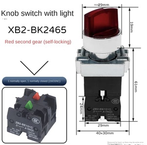 Interrupteur rotatif ABS YHBS-XB2-22RD avec lumière, 10A, ouverture 22mm, IP65, pour usage domestique, livraison non incluse - Product Image 6