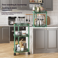 Étagère en plastique à 3 niveaux assemblable pour cuisine et salle de bain, organisateur de rangement drainable pour vaisselle, épices et articles ménagers