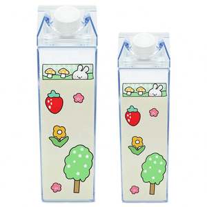 Bouteille en plastique carrée portable pour étudiants, créative et sportive, avec couvercle anti-fuite pour boire directement, compatible lave-vaisselle, idéale pour les fêtes - Product Image 6