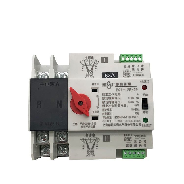 ATS 2P 3P 4P ATS 63A 100A 125A Single Phase Generator ATS Controller Automatic Transfer Switch AC 220V Price List for Sale