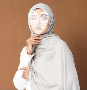 Jersey tela elástica musulmán <span class=keywords><strong>Hijab</strong></span> bufanda chal envoltura turbante colores sólidos ropa India última moda capwear Sombrero estilo - Product Image 3
