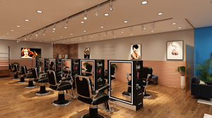 Conception <span class=keywords><strong>de</strong></span> <span class=keywords><strong>Salon</strong></span> <span class=keywords><strong>de</strong></span> Coiffure Professionnel Personnalisé avec Mobilier <span class=keywords><strong>de</strong></span> Luxe et Éclairage LED Écologique - Product Image 4