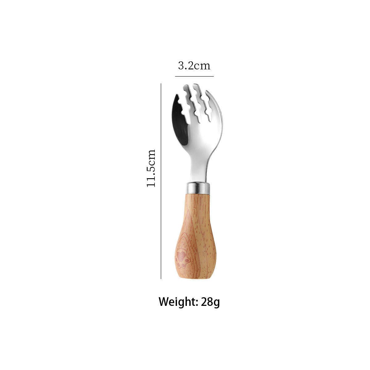 304 imitation wood handle children's pasta fork