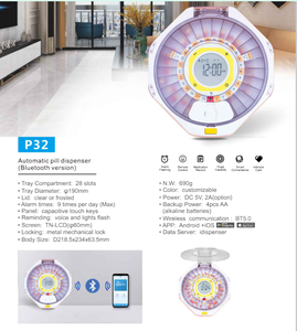 Boîte à pilules de médecine ronde portable Organisateur de distributeur automatique écologique Article promotionnel de santé intelligente - Product Image 4