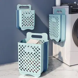 प्लास्टिक लाँड्री टोकरी प्लास्टिक भंडारण टोकरी गंदे कपड़े हैंडल के साथ बाथरूम कपड़े भंडारण बॉक्स