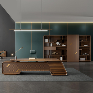Lusso Escritorio De Oficina <span class=keywords><strong>scrivania</strong></span> da ufficio Set mobili da ufficio Executive <span class=keywords><strong>MDF</strong></span> <span class=keywords><strong>scrivania</strong></span> con bordo in alluminio tavolo da ufficio - Product Image 6