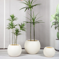 Vente directe d'usine Pot de fleurs sphérique en ciment plastique épaissi Nouveau style chinois Grand salon décoratif