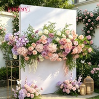 CM-TW020 Dalian Chermy Rose Violet Arrangement De Fleurs Décoration De Mariage Suspendu Fleur Toile De Fond