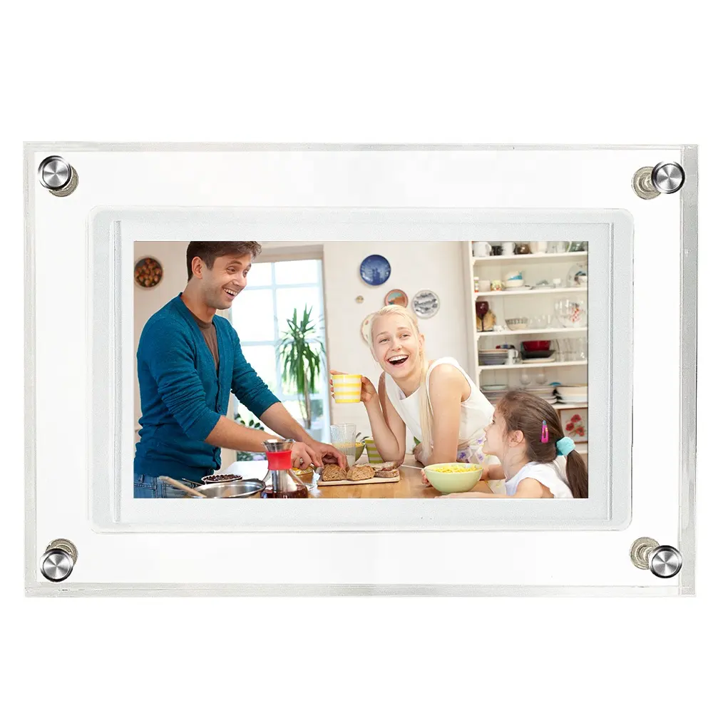 32GB WiFi Digital Photo Frame, 1080x720 IPS Touch Screen Digital Picture Frame, fácil de compartilhar fotos de vídeo via aplicativo e email Qualquer