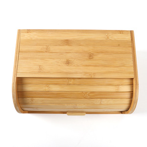 Caja de almacenamiento de pan de bambú para cocina con tapa, caja de almacenamiento de frutas y verduras de madera maciza, organizador de bambú a prueba de polvo. - Product Image 4