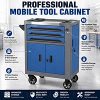 Vente en gros d'usine - Chariot à outils mobile à 3 tiroirs avec grande armoire de rangement inférieure pour l'entretien automobile et l'atelier industriel
