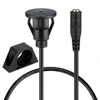 Câble audio auxiliaire de voiture étanche stéréo 3,5 mm femelle-femelle à montage encastré avec gaine en PVC et blindage tressé