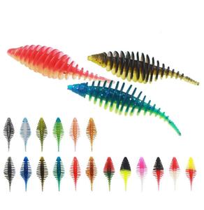 Señuelo de pesca de alta calidad OEM de 50mm y 1,6G, gusano de cola de aguja suave de doble Color para pesca de trucha, cebo suave, Kit de señuelo suave para perca - Product Image 1