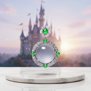 Qingyabailu Feicui - Juego de Plata 925 con Cristal de Alta Calidad y Dije de Jadeíta Natural, Estilo Clásico para Aniversario - Product Image 4