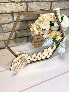 Cadre <span class=keywords><strong>photo</strong></span> de <span class=keywords><strong>mariage</strong></span> personnalisé tableau de voeux de <span class=keywords><strong>mariage</strong></span> <span class=keywords><strong>livre</strong></span> d'or hexagonal en acrylique - Product Image 2