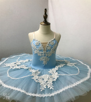 Nouveau justaucorps bleu clair avec jupe tutu de ballet attrayante pour filles modèle TUTU-37