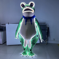 Costume de mascotte de grenouille gonflable à LED, costume de grenouille lumineux pour adulte, costume de grenouille pour Halloween, scène, performance, carnaval, cosplay