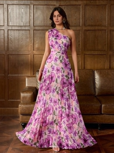Vestido Midi Elegante con Estampado Floral para Mujer, Estilo Casual Asimétrico con Volantes, Transpirable, para Primavera y Fiestas - Product Image 2