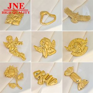 欧美创意小天使向日葵胸针简约光面糖果色百褶鹰不锈钢衣夹 - Product Image 1