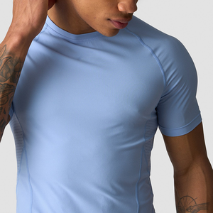Camiseta Deportiva de Manga Raglán para Hombre, con Logotipo Personalizado de Fábrica, Cuello Redondo, Tejido de Malla Transpirable de <span class=keywords><strong>180</strong></span> Gramos, Elástica y de Secado Rápido - Product Image 3