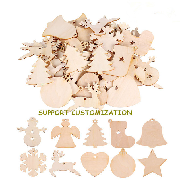 Hot sale laser cut 2D 3D Laser Cutting ornament wooden Christmas Decoration