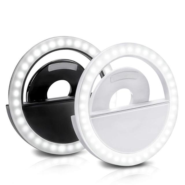 Universal Selfie Lamp Mobile Phone Lens Portable Flash Ring 28 LEDS Luminous Ring Clip Light for iPhone 8 7 6 Plus Samsung