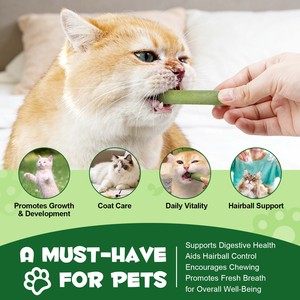Oimmal 60g Palitos de Hierba Gatera Liofilizada, Juguetes Masticables Comestibles para Gatos, Golosinas para Gatos, Snacks para la Limpieza de Dientes y Eliminación de Bolas de Pelo - Product Image 4