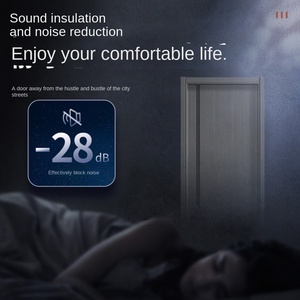 2025 nouveau Design porte intérieure coulissante en bois massif Villa maison porte en bois chambre et bureau - Product Image 3