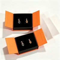 Boîte à bijoux de luxe verte à double ouverture pour collier, boucles d'oreilles et bague, emballage cadeau en papier, vente chaude, boîte cadeau de haute qualité avec dorure à chaud
