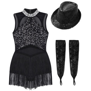12-16 Conjunto de ropa de baile para niños para competición Ropa de baile de escenario para niñas Vestidos de traje de baile de Jazz Latino - Product Image 5