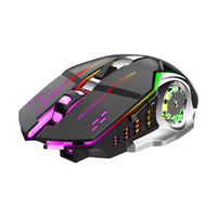 Ratón Inalámbrico Recargable Silencioso al por Mayor, Ratón Mecánico USB de Modo Dual con Retroiluminación para Juegos, para PC, Portátil, Computadora