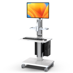 Bewiser y tế Xe đẩy giỏ hàng với màn hình núi chủ Khay bàn phím với bánh xe di động máy trạm giỏ hàng cho bệnh viện phòng khám - Product Image 1