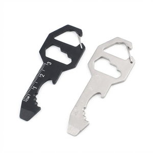 Ouvre-bouteille multifonctionnel en acier inoxydable pour l'extérieur, clé hexagonale, tournevis, mini-outil, porte-clés, ouvre-bouteille - Product Image 1