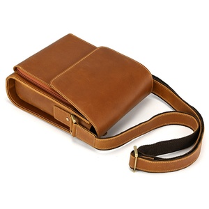 Boshiho - Bolso Clásico Personalizado para Hombre, de Cuero Genuino, Portátil, Cuadrado, Bandolera, Bolso de Mensajero, Bolso Cruzado - Product Image 5