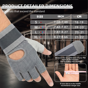 Guantes Deportivos MKAS de Alta Calidad, Transpirables, Antideslizantes, de Medio Dedo, con Soporte Ajustable para la Muñeca - Product Image 3