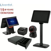 Système de point de vente tout-en-un avec écran tactile de 15,6 pouces, Windows/Android, caisse enregistreuse pour les commerces de proximité, comptoir de caisse