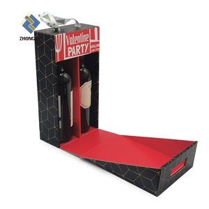 Custom Luxury Gift Champagne Wine Alcohol Gift Boxes Packaging Liquor Bottle Glass Red Wine Packaging Box