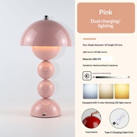 Lampe de table à commande tactile alimentée par batterie 5V Nordic ABS Dome - Utilisation dans la chambre à coucher/les mariages/au bureau - Lumière ambiante toujours brillante