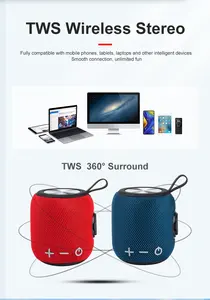 2024 Hot Selling IPX7 Waterproof Outdoor Blue Tooth Speaker TWS Couplets HiFi Stereo Sound Portable Travel Sport Speaker