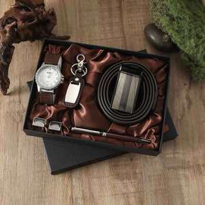 Set de Regalo para Hombre: Reloj, Cartera, Llavero y Perfume - Cuero PU Marrón, Regalo Promocional Empresarial, Económico, con Serigrafía - Product Image 6
