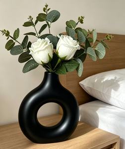 Juego <span class=keywords><strong>de</strong></span> Jarrones con Rosas Artificiales, Flores <span class=keywords><strong>de</strong></span> Seda y Plástico Realistas <span class=keywords><strong>para</strong></span> Decoración del Hogar en Estilo Europeo, Halloween y Navidad - Product Image 6