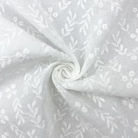 Tissu en dentelle brodée en tulle, voile suisse à motifs de feuilles pour mariage