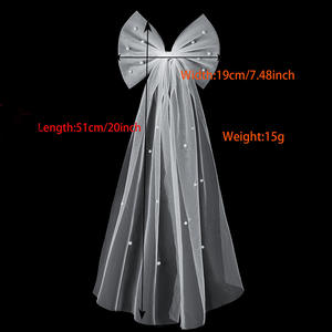 Voile de mariée et de demoiselle d'honneur en gros avec clip, décorations de fête de bachelorette, voiles à nœud papillon - Product Image 3