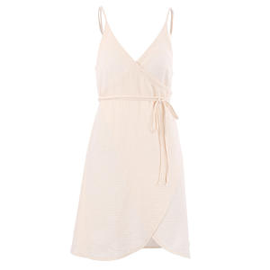 Camicia da notte a canotta sexy da donna incinta 100% doppia garza di cotone bretelle gonna pettinata ad anello slip dress - Product Image 3