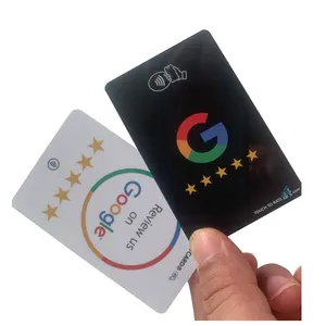 Toque e compartilhe Contactless Sharing Smart NFC Reveja-nos no cartão de avaliação do Google com cartão PVC NFC 213/ 215 impresso QR